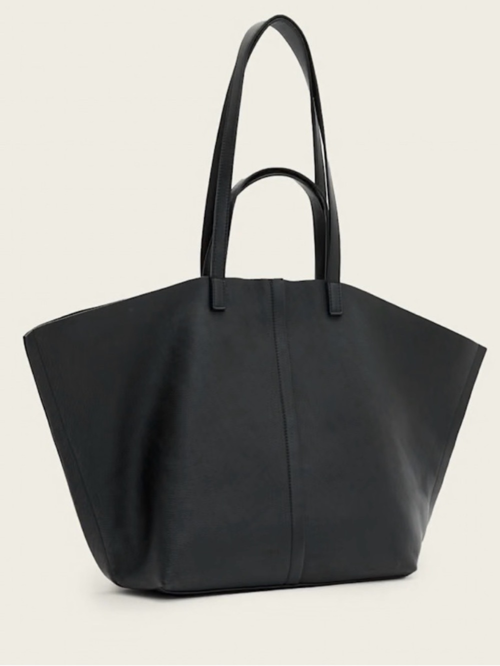 All Saints PHOENIX SPACIOUS LEATHER TOTE BAG Black Leather Tote Bag NWT